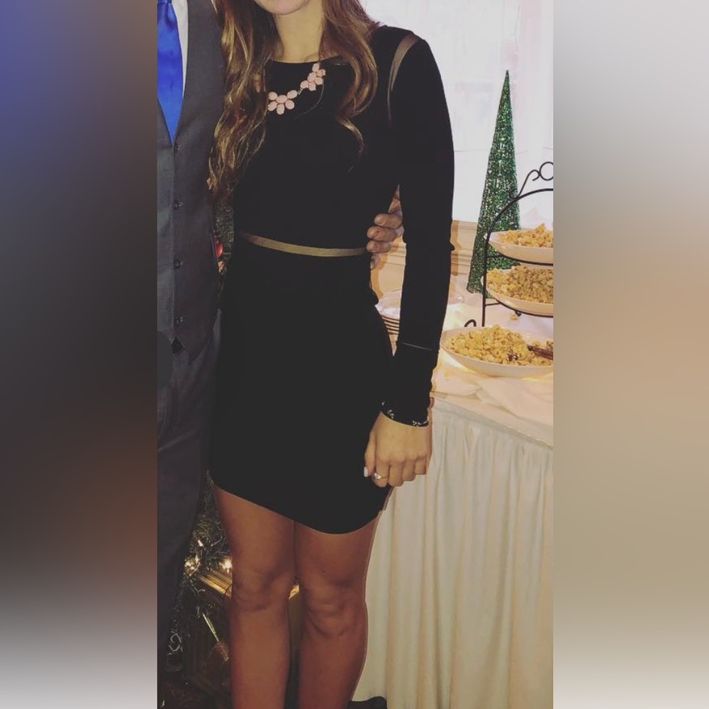 Women’s little black dress with mesh